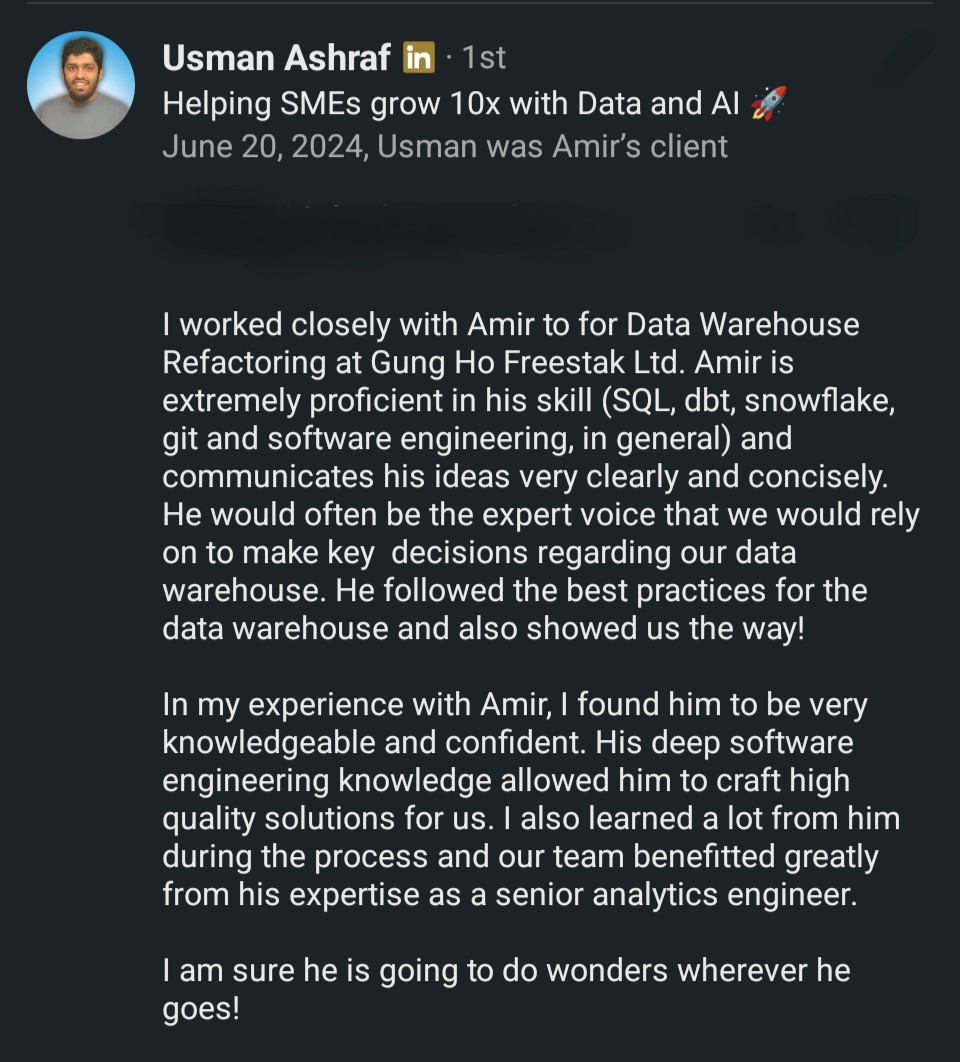 recommendation usman